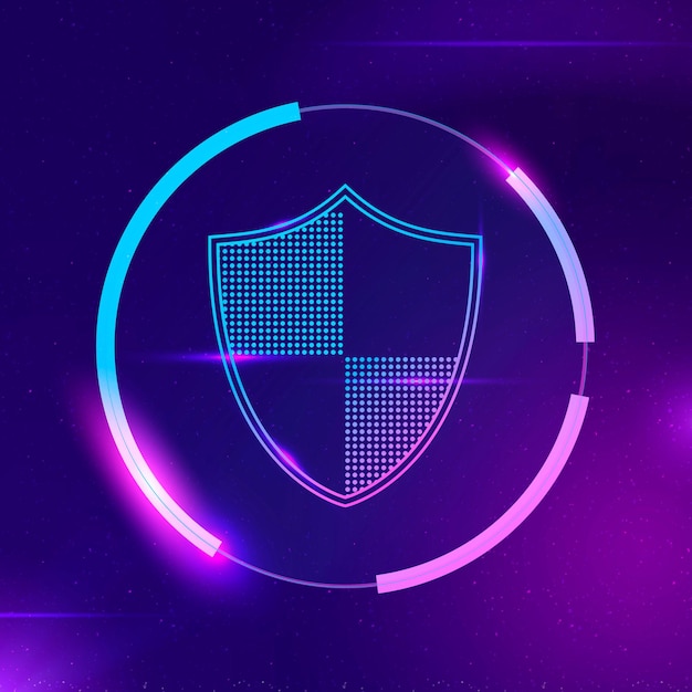Security shield vector cyber security technology Free Vector